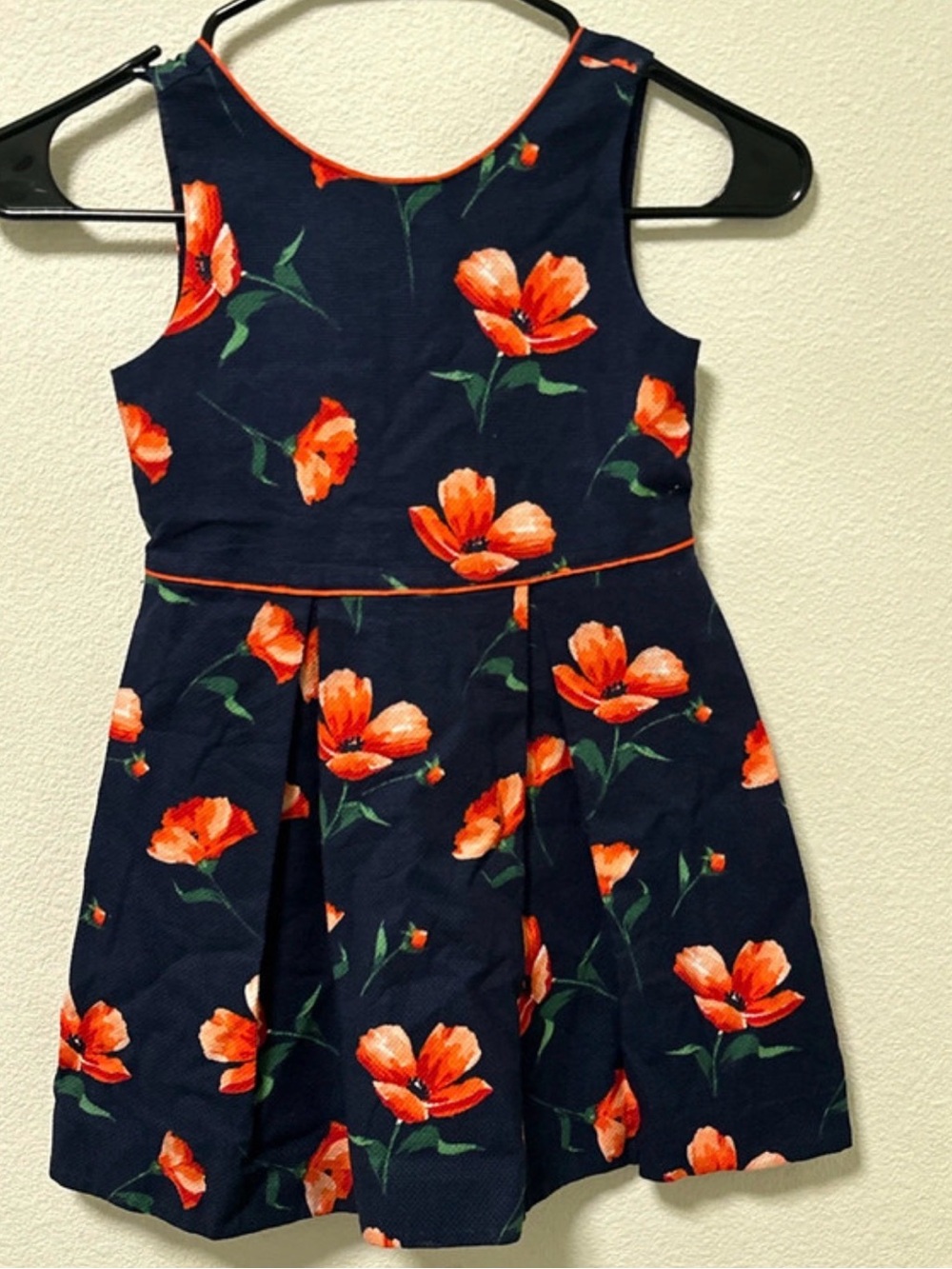 Janie and Jack Girls Navy Orange Poppy Floral Dress – Size 6